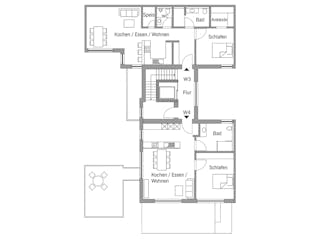 Fertighaus Mehrfamilienhaus Geske von Bau-Fritz - Mehrfamilienhäuser Schlüsselfertig ab 1710000€, Cubushaus Grundriss 2