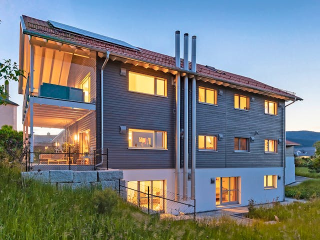 Fertighaus Mehrfamilienhaus Herndl von Bau-Fritz - Mehrfamilienhäuser Schlüsselfertig ab 1035000€, Außenansicht 1