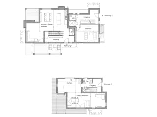 Fertighaus Mehrfamilienhaus Peters von Bau-Fritz - Mehrfamilienhäuser Schlüsselfertig ab 2730000€, Cubushaus Grundriss 1
