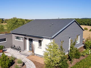 Fertighaus Bieker - Kundenhaus von Bau-Fritz Schlüsselfertig ab 375000€, Bungalow Außenansicht 1