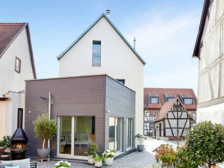 Fertighaus Ehrmann - Kundenhaus von Bau-Fritz Schlüsselfertig ab 790000€, Satteldach-Klassiker Außenansicht 3