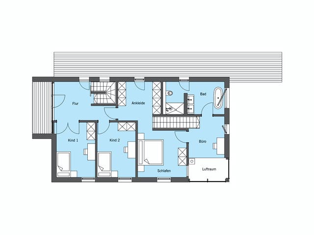 Fertighaus Haus am Wald - Kundenhaus von Bau-Fritz Schlüsselfertig ab 940000€, Satteldach-Klassiker Grundriss 2