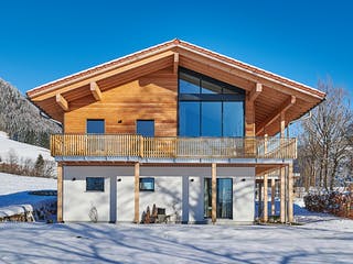 Fertighaus Horn - Kundenhaus von Bau-Fritz Schlüsselfertig ab 1205000€, Satteldach-Klassiker Außenansicht 1