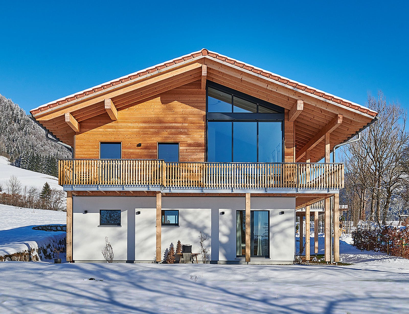 Fertighaus Horn - Kundenhaus von Bau-Fritz Schlüsselfertig ab 1205000€, Satteldach-Klassiker Außenansicht 1