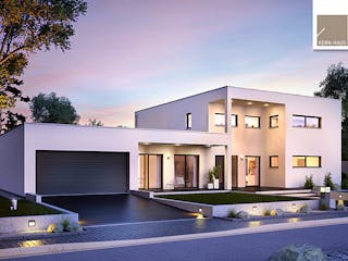 Massivhaus Bauhaus Ixeo von Kern-Haus Schlüsselfertig ab 737900€, Cubushaus Außenansicht 5