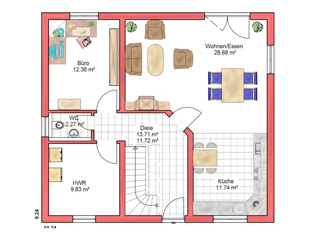 Massivhaus DAYDREAM 2 von BAUTREND-Haus, Satteldach-Klassiker Grundriss 1