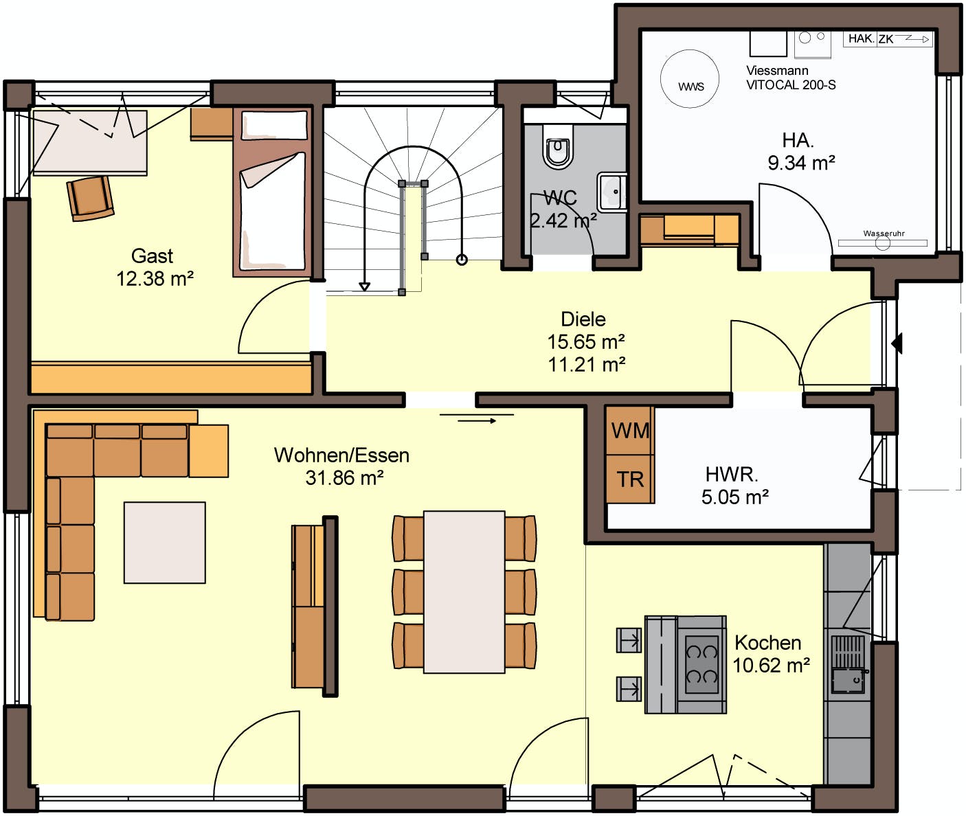 Fertighaus Bellisimo von Büdenbender Hausbau Schlüsselfertig ab 408230€, Cubushaus Grundriss 1