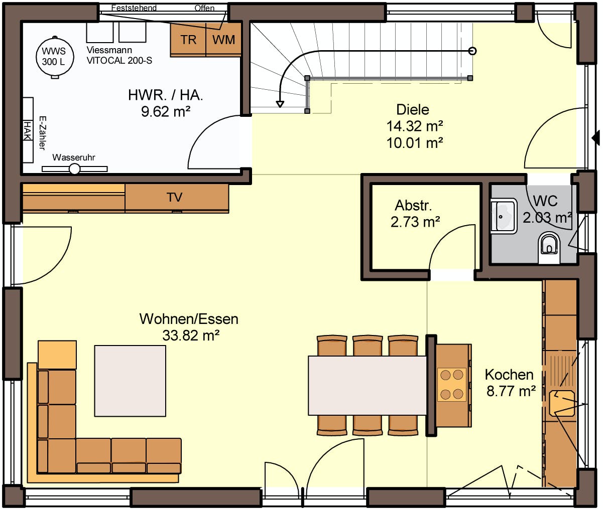 Fertighaus Bellocio von Büdenbender Hausbau Schlüsselfertig ab 328415€, Satteldach-Klassiker Grundriss 1