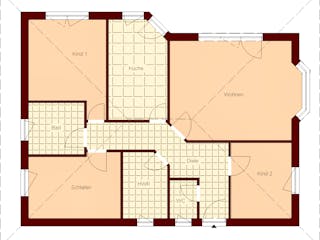 Massivhaus Sellin 104 von TIMOWA Massivhäuser Schlüsselfertig ab 261900€, Bungalow Grundriss 1