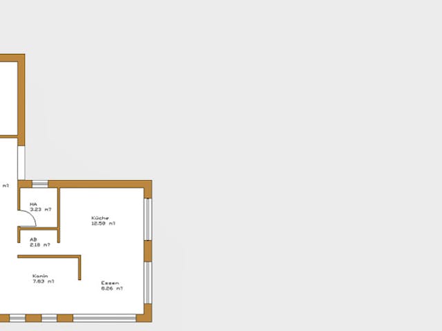 Massivhaus Big.L von Wagener Systemhausbau Schlüsselfertig ab 158000€, Bungalow Grundriss 1