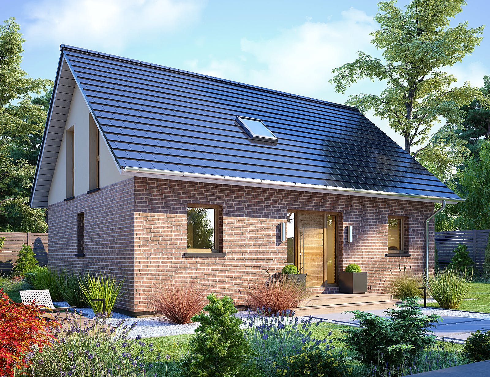 Massivhaus Como von Bischoff Massivhaus Schlüsselfertig ab 254900€, Satteldach-Klassiker Außenansicht 2
