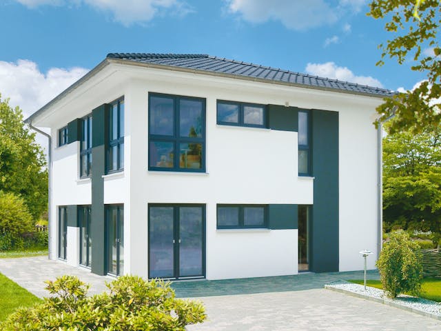 Fertighaus Blankenese von Danhaus Deutschland Schlüsselfertig ab 415523€, Stadtvilla Außenansicht 1 Fertighaus Blankenese von Danhaus Deutschland Schlüsselfertig ab 415523€, Stadtvilla Außenansicht 1