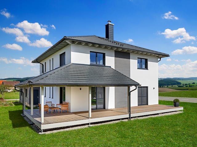Fertighaus Bongart - Kundenhaus von Bau-Fritz Schlüsselfertig ab 730000€, Stadtvilla Außenansicht 3