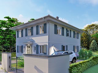 Massivhaus Haus Pearl von Botan Haus, Stadtvilla Außenansicht 4