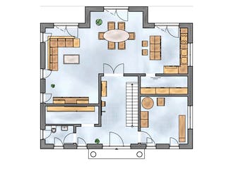 Massivhaus Haus Valero von Botan Haus, Stadtvilla Grundriss 1
