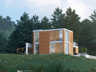 Fertighaus Haus Bellevue Forêt von Bodenseehaus, Cubushaus Außenansicht 5