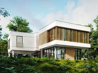 Fertighaus Haus Burghof von Bodenseehaus, Cubushaus Außenansicht 2