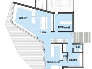 Fertighaus Bullinger - Kundenhaus von Bau-Fritz Schlüsselfertig ab 1240000€, Pultdachhaus Grundriss 1