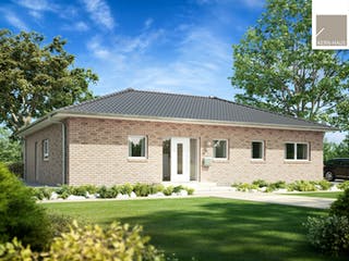 Massivhaus Bungalow Balance Klinker von Kern-Haus Schlüsselfertig ab 412900€, Bungalow Außenansicht 2