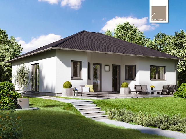 Massivhaus Bungalow Flair von Kern-Haus Schlüsselfertig ab 316900€, Bungalow Außenansicht 1 Massivhaus Bungalow Flair von Kern-Haus Schlüsselfertig ab 316900€, Bungalow Außenansicht 1