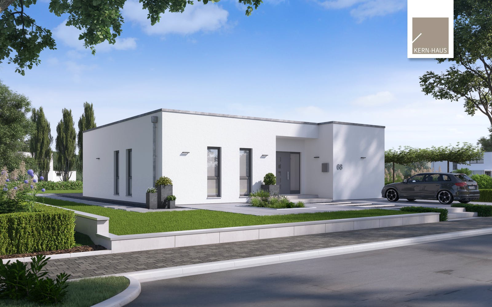 Massivhaus Bungalow Select von Kern-Haus Schlüsselfertig ab 519900€, Bungalow Außenansicht 1