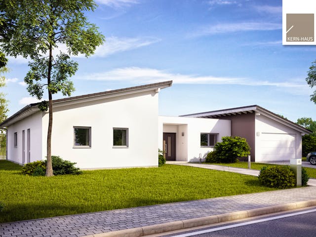 Massivhaus Bungalow Trio von Kern-Haus Schlüsselfertig ab 578900€, Bungalow Außenansicht 1 Massivhaus Bungalow Trio von Kern-Haus Schlüsselfertig ab 578900€, Bungalow Außenansicht 1