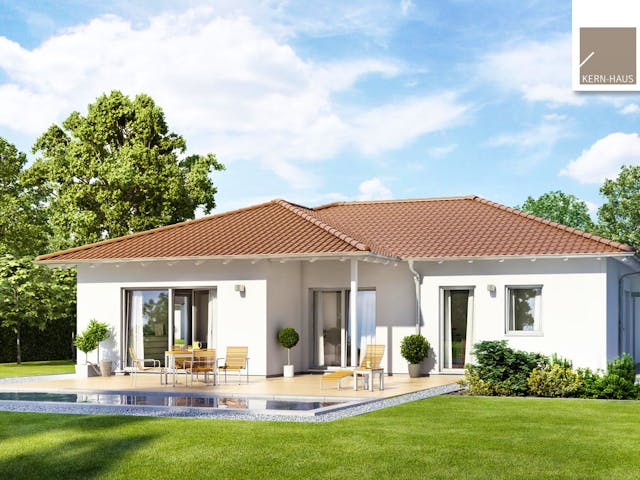 Massivhaus Bungalow Vita von Kern-Haus Schlüsselfertig ab 355900€, Bungalow Außenansicht 1 Massivhaus Bungalow Vita von Kern-Haus Schlüsselfertig ab 355900€, Bungalow Außenansicht 1
