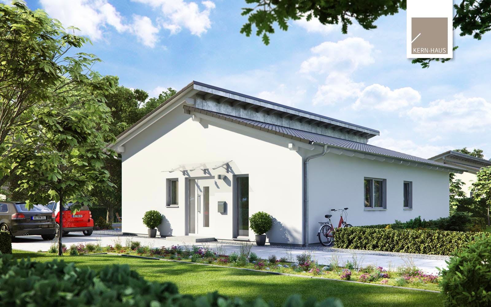 Massivhaus Bungalow Vita Pult von Kern-Haus Schlüsselfertig ab 449900€, Bungalow Außenansicht 2