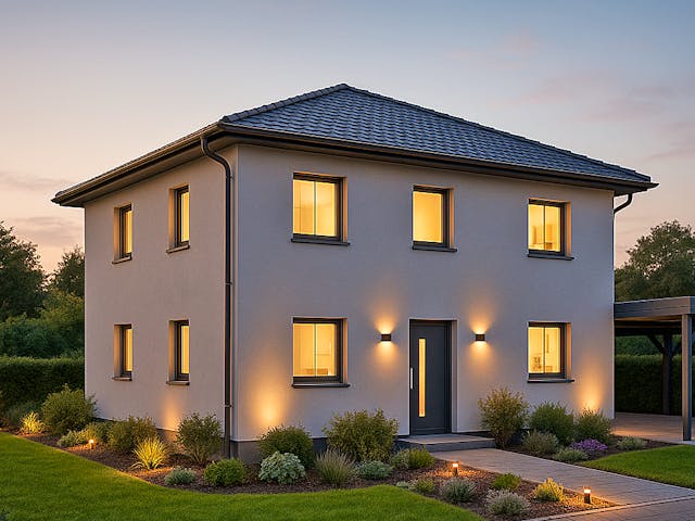 Massivhaus Stadtvilla 120 von Bauwerk Chemnitz Immobilien Schlüsselfertig ab 389000€, Stadtvilla Außenansicht 1 Massivhaus Stadtvilla 120 von Bauwerk Chemnitz Immobilien Schlüsselfertig ab 389000€, Stadtvilla Außenansicht 1