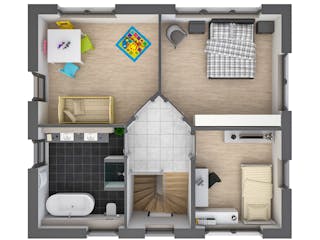 Massivhaus Stadtvilla 120 von Bauwerk Chemnitz Immobilien Schlüsselfertig ab 389000€, Stadtvilla Grundriss 2