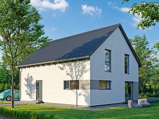 Fertighaus Chausseestraße 148 von bauen.WIEWIR Schlüsselfertig ab 328100€, Satteldach-Klassiker Außenansicht 2