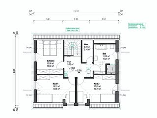 Fertighaus Chausseestraße 148 von bauen.WIEWIR Schlüsselfertig ab 328100€, Satteldach-Klassiker Grundriss 2