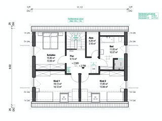 Fertighaus Elisenstraße 144 von bauen.WIEWIR Schlüsselfertig ab 322300€, Satteldach-Klassiker Grundriss 2