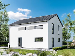 Fertighaus Elisenstraße 156 von bauen.WIEWIR Schlüsselfertig ab 332600€, Satteldach-Klassiker Außenansicht 2