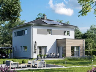 Fertighaus Schlossallee 138 von bauen.WIEWIR Schlüsselfertig ab 321800€, Stadtvilla Außenansicht 2