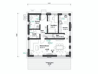 Fertighaus Schlossallee 138 von bauen.WIEWIR Schlüsselfertig ab 321800€, Stadtvilla Grundriss 1
