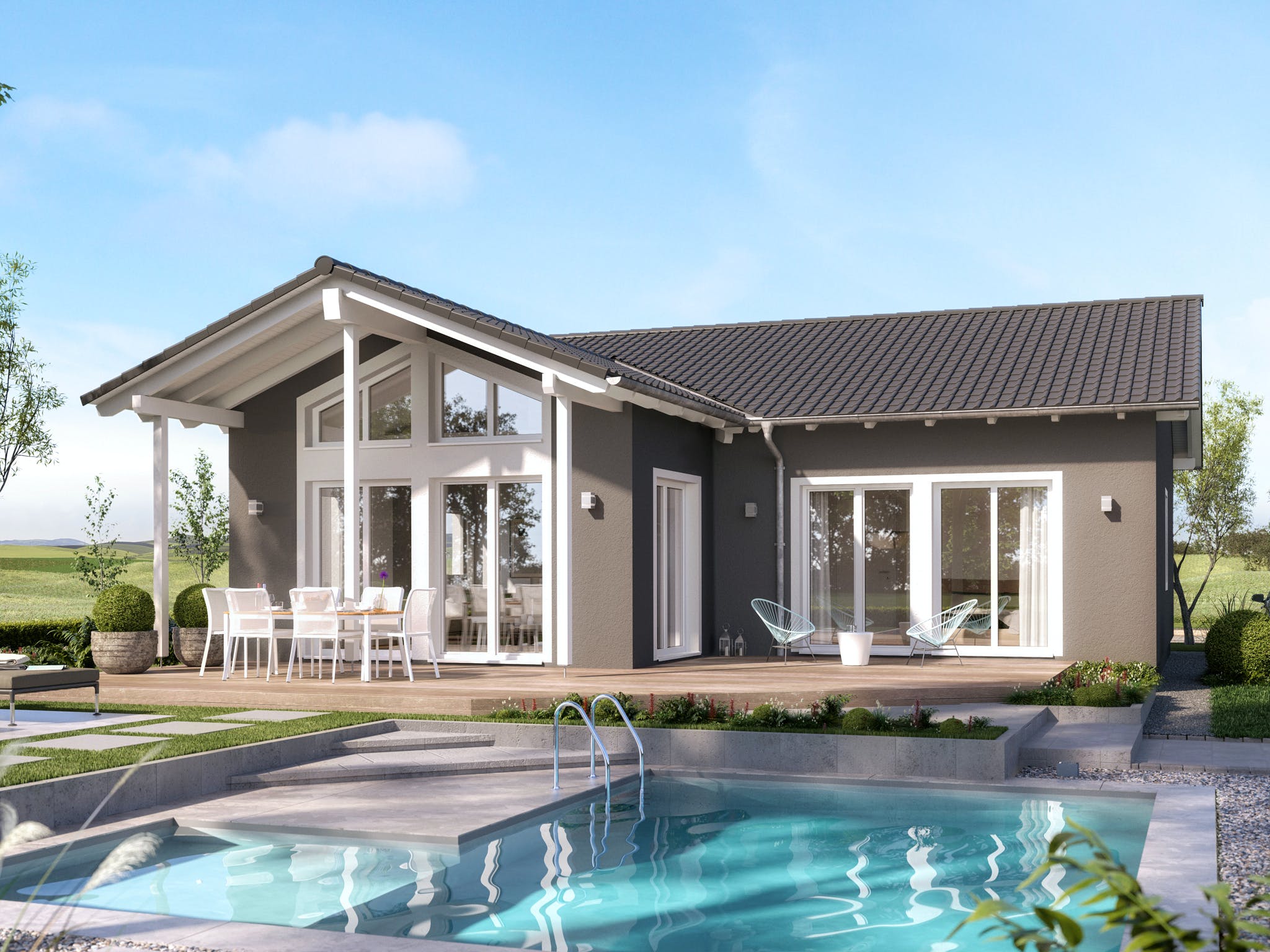 Fertighaus AMBIENCE 100 V2 von Bien-Zenker Schlüsselfertig ab 253617€, Bungalow Außenansicht 1