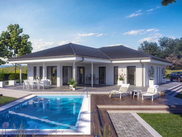 Fertighaus AMBIENCE 110 V3 von Bien-Zenker Schlüsselfertig ab 375099€, Bungalow Außenansicht 1 Fertighaus AMBIENCE 110 V3 von Bien-Zenker Schlüsselfertig ab 375099€, Bungalow Außenansicht 1