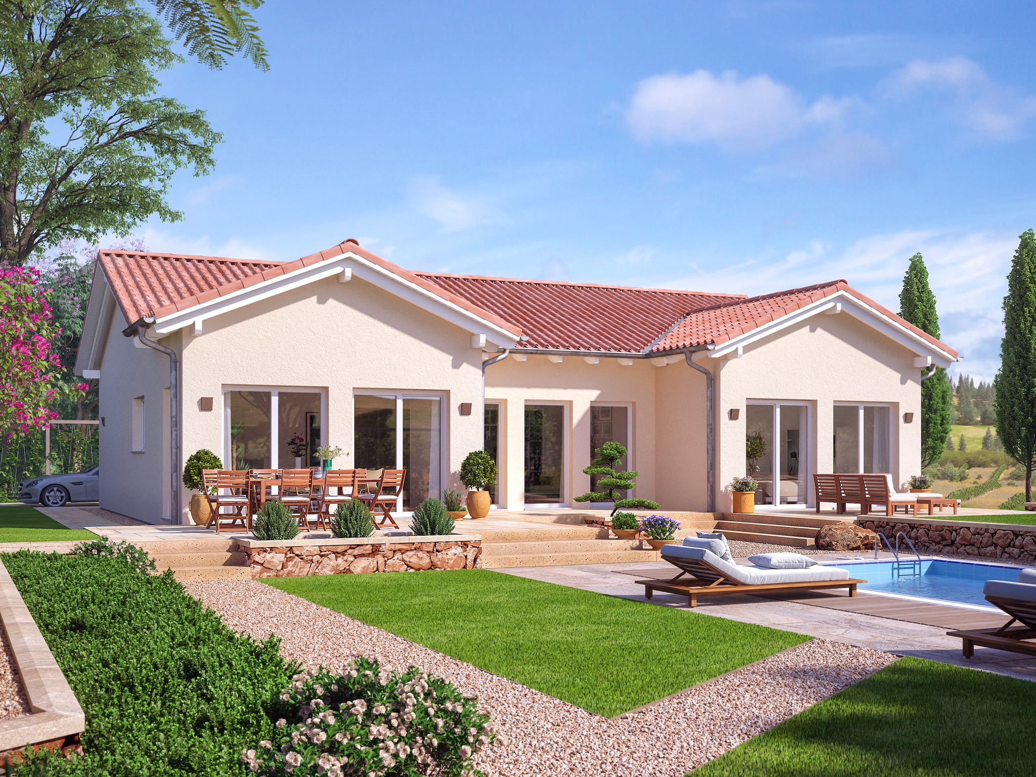 Fertighaus AMBIENCE 111 V2 von Bien-Zenker Schlüsselfertig ab 275726€, Bungalow Außenansicht 1