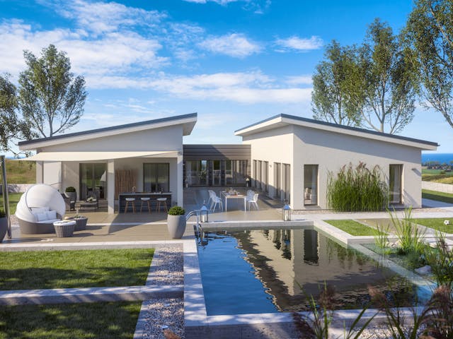 Fertighaus AMBIENCE 209 PD von Bien-Zenker Schlüsselfertig ab 901746€, Bungalow Außenansicht 1