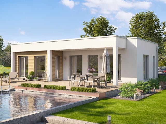 Fertighaus AMBIENCE 77 V4 von Bien-Zenker Schlüsselfertig ab 309550€, Bungalow Außenansicht 1 Fertighaus AMBIENCE 77 V4 von Bien-Zenker Schlüsselfertig ab 309550€, Bungalow Außenansicht 1