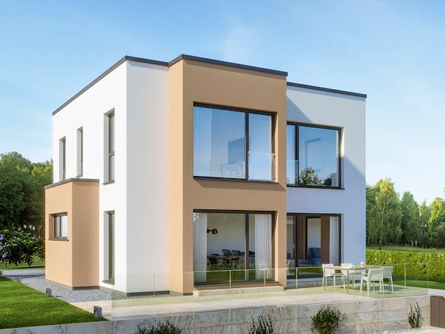 Fertighaus EVOLUTION 124 V5 von Bien-Zenker Schlüsselfertig ab 387162€, Cubushaus Außenansicht 1 Fertighaus EVOLUTION 124 V5 von Bien-Zenker Schlüsselfertig ab 387162€, Cubushaus Außenansicht 1