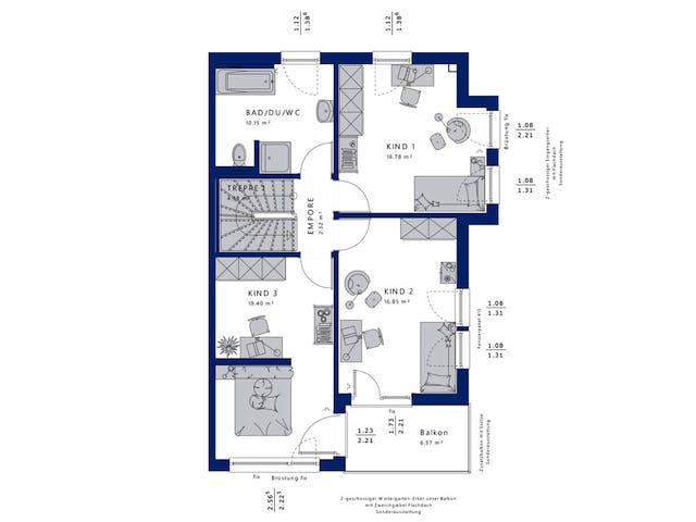 Fertighaus CELEBRATION 122 V7 XL von Bien-Zenker Schlüsselfertig ab 443293€, Cubushaus Grundriss 2