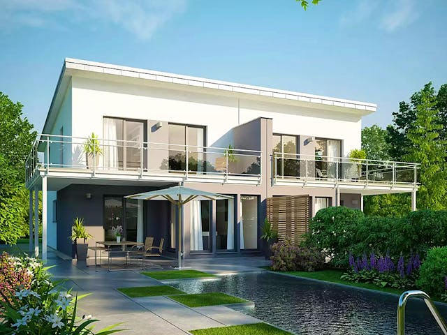 Fertighaus CELEBRATION 135 V3 L von Bien-Zenker Schlüsselfertig ab 388576€, Pultdachhaus Außenansicht 1 Fertighaus CELEBRATION 135 V3 L von Bien-Zenker Schlüsselfertig ab 388576€, Pultdachhaus Außenansicht 1