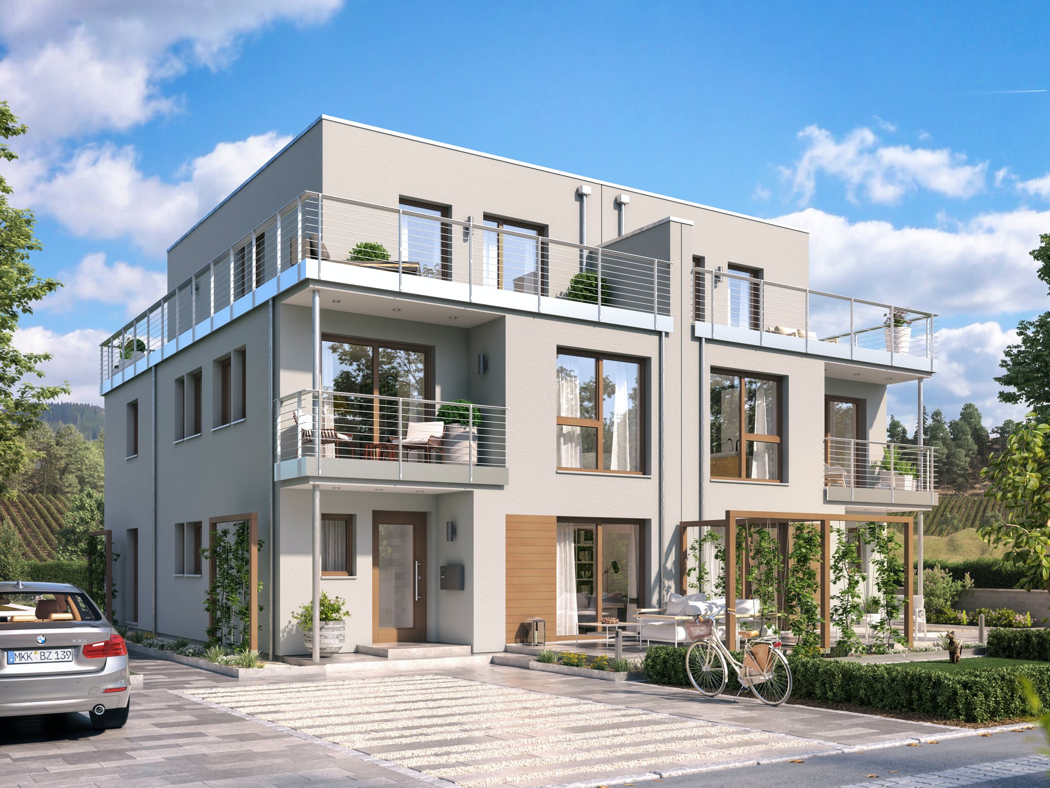 Fertighaus CELEBRATION 139 V7 XL von Bien-Zenker Schlüsselfertig ab 432757€, Cubushaus Außenansicht 1