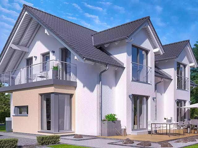 Fertighaus CELEBRATION 192 V2 von Bien-Zenker Schlüsselfertig ab 514767€, Satteldach-Klassiker Außenansicht 1
