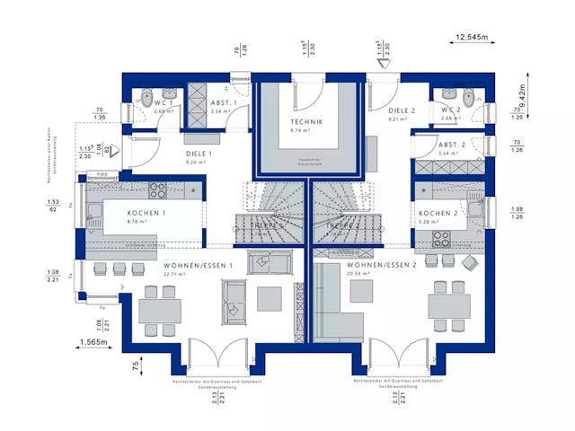 Fertighaus CELEBRATION 192 V2 von Bien-Zenker Schlüsselfertig ab 514767€, Satteldach-Klassiker Grundriss 1