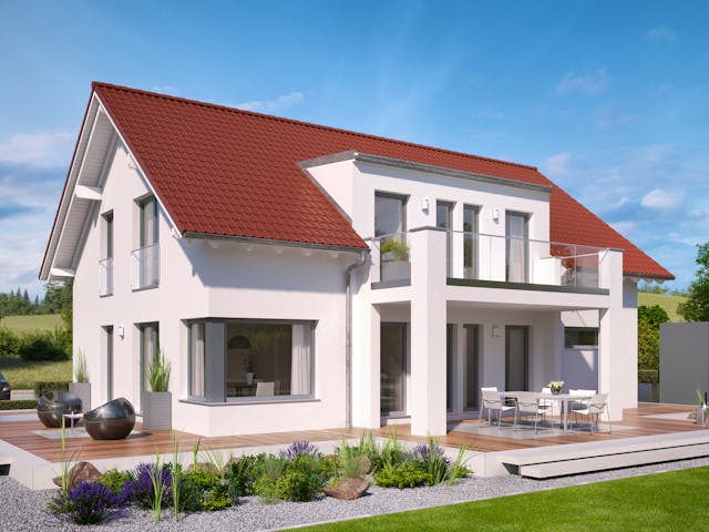 Fertighaus CELEBRATION 211 V3 von Bien-Zenker Schlüsselfertig ab 520414€, Satteldach-Klassiker Außenansicht 1