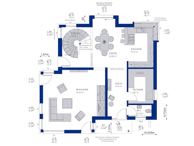 Fertighaus CONCEPT-M 159 Bad Vilbel von Bien-Zenker Schlüsselfertig ab 593301€, Satteldach-Klassiker Grundriss 1