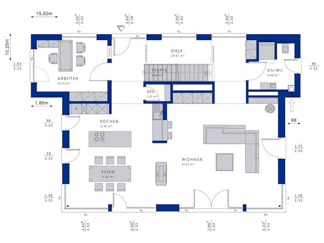 Fertighaus CONCEPT-M 165 Wuppertal von Bien-Zenker Schlüsselfertig ab 817582€, Pultdachhaus Grundriss 1